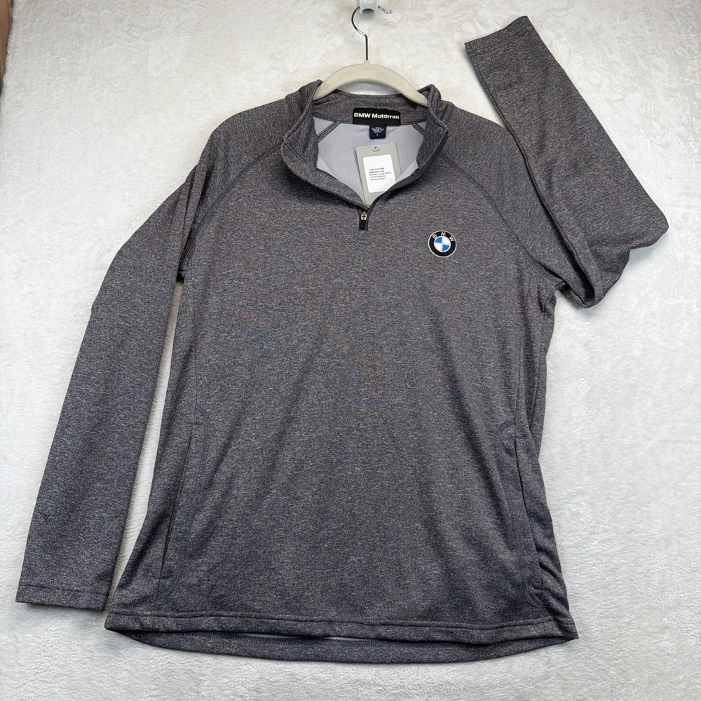 BMW Motorrad Women's 1/4 Zip Pullover Large Gray Logo Motorcycle